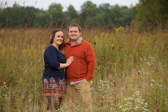 Fall engagement portrait at the Chippewa Nature Center in Midland, Michigan