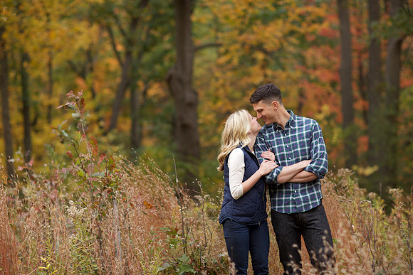 Fall engagement portraits in Ann Arbor at University of Michigan