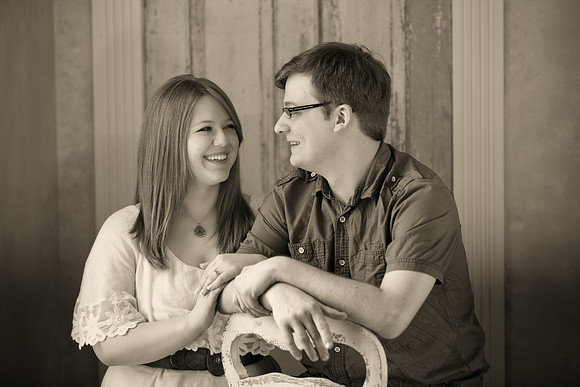 Engagement portrait in the studio
