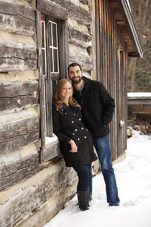 Winter engagement portraits at the Chippewa Nature Center
