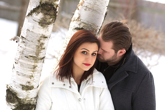 Winter engagement portrait