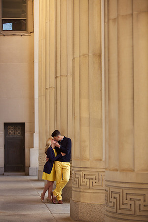 Fall engagement portraits in Ann Arbor at University of Michigan