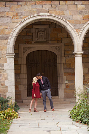 Fall engagement portraits in Ann Arbor at University of Michigan