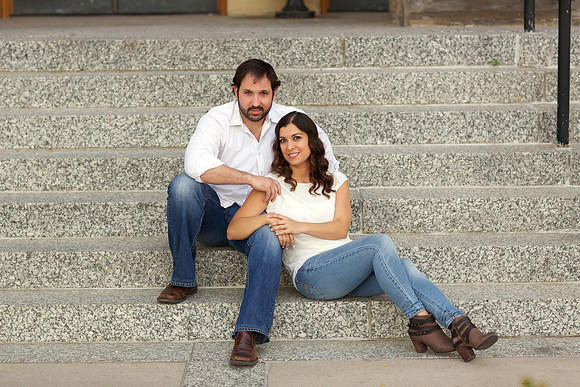 Engagement portrait in downtown Bay City, Michigan