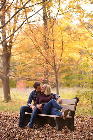 Fall engagement portrait at the Chippewa Nature Center in Midland, Michigan